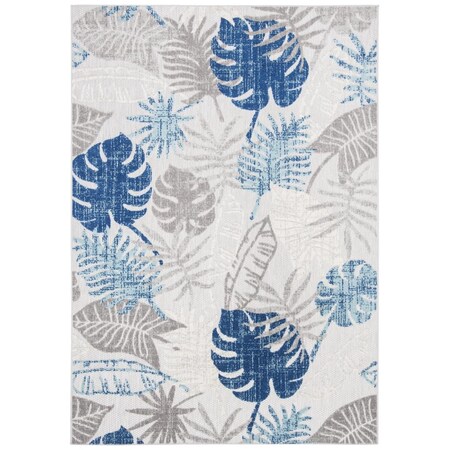 Safavieh 6 x 9 ft. Cabana Coastal Rectangle Power Loomed Rug Grey & Blue CBN831F-6